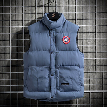 穿的迷彩马甲男士秋冬季新款潮流背心加厚潮牌外穿棉衣服s0908雾霾蓝l