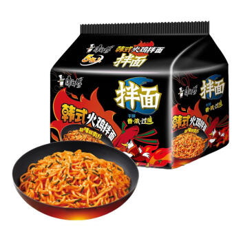 康师傅 韩式火鸡面拌面 118g*5袋 超辣