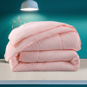 水星家纺抗菌七孔春秋被纤维被床上用品春秋被粉色150x210cm