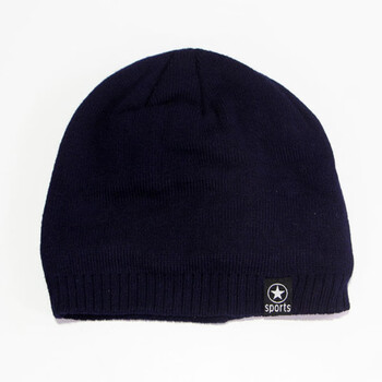 炫世柠檬 冬季新款男士毛线帽子纯色韩版针织帽冬季滑雪帽户外保暖冰帽 黑色 五星标 均码加绒