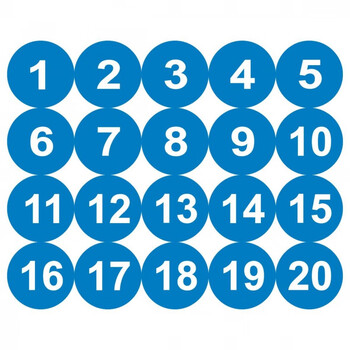 防水不干胶数字贴号码贴编号贴尺码标签楼层牌选手参赛号标签 蓝底