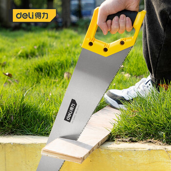 得力(deli)锯子手锯伐木家用小型手工木工园林锯果树快速手拉工具手板
