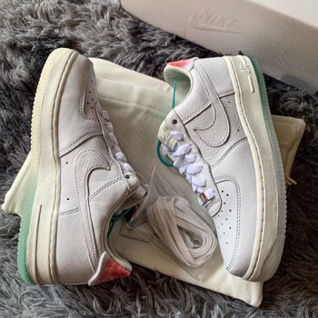 纯原 空军一号 af1 白绿粉寿桃渐变男板鞋女休闲鞋运动 寿桃【纯原