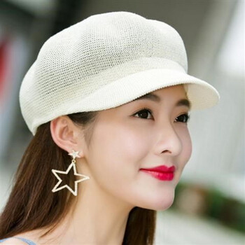 贝雷帽夏款帽子女夏天韩版百搭子出游遮阳帽防晒鸭舌帽网帽八角帽草帽