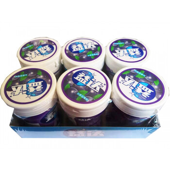 益达口香糖冰泡泡薄荷味56g40粒6瓶清新口气零食糖果混搭6瓶