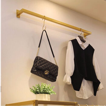 橘生 挂衣杆上墙服装店墙壁展示架上墙正挂壁挂横杆墙上衣服架子挂