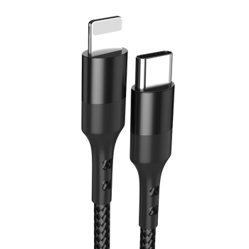 摩力小象 c to lighting苹果充电线 适用于苹果手机数据线 Type-C to Lightning黑色 1m