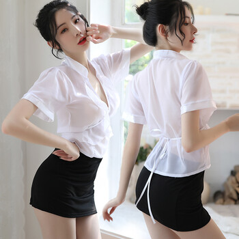 扮演ol衬衣秘书裙jk制服套装美女床上变态角色扮演房事免脱血滴子情绪
