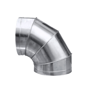 304镀锌白铁皮螺旋通风排烟机圆管直径 不锈钢90°弯头(直径125mm)