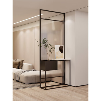 【高端品质】秦得 极简轻奢屏风入户玄关柜现代简约隔断柜金属客厅