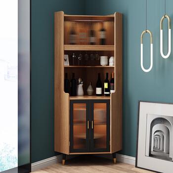 实木多层板环保家具沃韵北欧实木酒柜客厅靠墙转角酒柜现代简约角落
