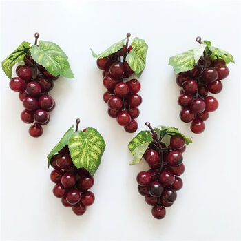 仿真葡萄壁挂塑料塑胶水果室吊顶饰田园食物模型水果店假葡萄摆件深紫