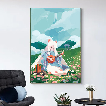 sky光遇系填充色礼物数字油画diy定制卡通动漫手绘丙烯油彩画nx