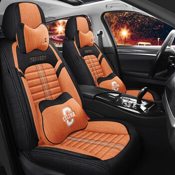 马先生纯棉布艺汽车座套定做四季通用坐垫套速腾轩逸专用全包棉麻座椅