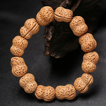 野生异形山桃核花生桃胡文玩核桃手串手链念珠男手持手把件盘玩新年