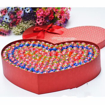 5折 真知棒棒棒糖心形糖果礼盒棒棒糖生日情人节圣诞 草莓味52颗