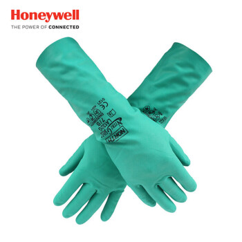 霍尼韦尔（Honeywell）LA132G 丁腈防化手套 耐酸碱耐油劳保手套防水植绒衬里 8码 1付