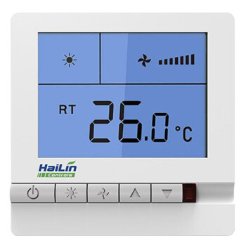 海林(HAILIN)中央空调控制面板温控器风机盘管液晶开关面板四管制背光遥控功能需另购遥控HL108FCV2-RL(V2.0)