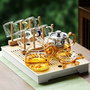 莱杉喝茶套装茶具套装现代简约简易茶具玻璃功夫茶具套装组合家用办公
