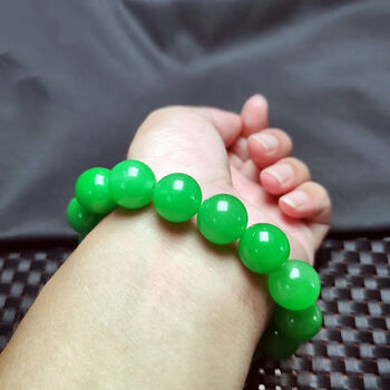 溯悠帝王绿翡翠项链精品满绿手串翡翠缅甸老坑阳绿高档冰种绿色玉石手