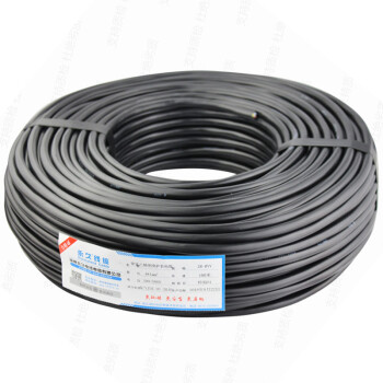 永久电缆3芯2.5平方ZR-RVV3*4\/0.75\/2.5\/1.5\/6平方三芯护套线阻燃 3芯（软护套线）1.5平方-黑色 50 米