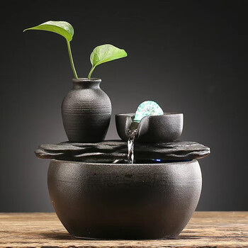 水晶球摆件 风水球流水喷泉 水景流水摆件 循环水时来运转水晶球风水