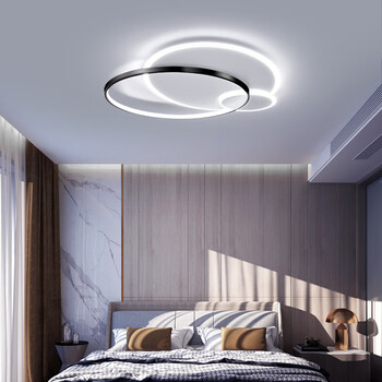 vvs美学灯卧室灯简约现代北欧超薄led灯创意圆形艺术家用房间灯卧室吸