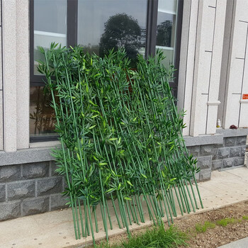 假竹子屏风室内环保镀膜带叶仿真竹子人造竹子隔断装饰仿真竹竿 1.