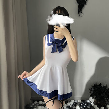 情绪内衣学生套装性感诱h女jk日系学院风角色扮演水手服开当免脱 蝴蝶