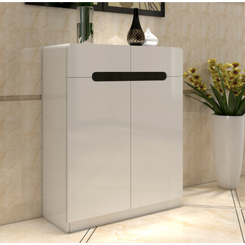 navcon鞋柜简约现代双面门口客厅门厅柜多功能玄关组装隔断柜双开门08