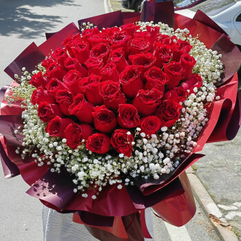 热带之恋RDZLLOVE七夕情人节鲜花速递同城配送33朵红玫瑰花束表白求婚女友生日礼物 33朵红玫瑰花束女王款