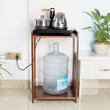 港桦楠竹多功能茶水架饮水机架子简易大水桶收纳架客厅沙发边几落地