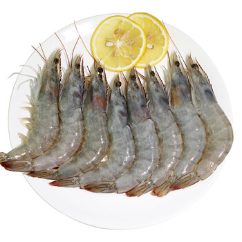 鲜博汇国产冷冻白虾南美白对虾海鲜大虾毛重2kg每盒5070只10盒装