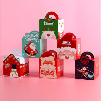 平安夜圣诞节苹果礼盒平安果糖果包装盒圣诞节礼物纸盒子手提款50个
