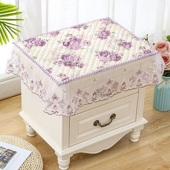 年后发货恬景床头柜防尘罩欧式盖布蕾丝防尘布卧室小桌布多用盖巾殴花