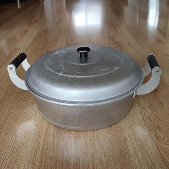 铝锅 平底加厚平底锅铝锅老式大号烙饼锅烙馍锅炕馍锅水煎包子的 口