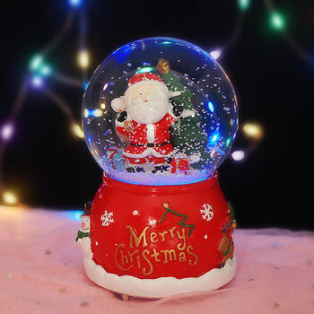 圣诞老人水晶球音乐盒雪花玻璃球幼儿园平安夜礼品七夕装饰礼物女圣诞