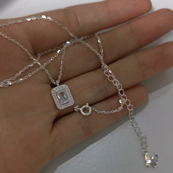 佩媞白银项链上新85折色敲闪细版闪光链通体银镶钻轻奢锁骨链通体925