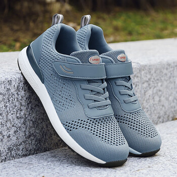 足力健新款夏季老人鞋单网健步鞋男女款透气中老年鞋防滑爸爸鞋子 a