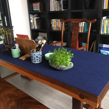 加厚藏蓝色毛毡书法垫不起球不掉毛学生毛笔垫子书法羊毛毡垫布100x80