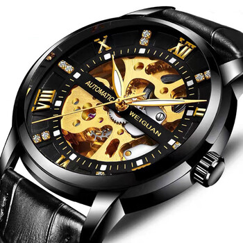 特雷格(tigerao)手表全自动机械表男士手表镂空商务时尚防水夜光一件