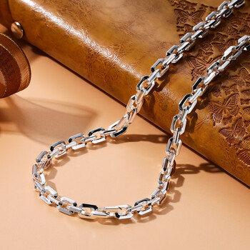 臻弗s藏银男士项链电批角链潮人颈链时尚潮人链子单戴嘻哈款60厘米925