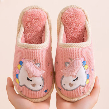 小学生棉拖鞋女生冬天棉拖鞋可爱小朋友女童公主室内软底家用中大童