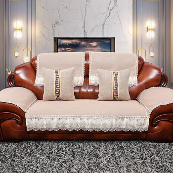 老式皮沙发套罩123组合垫防滑垫布艺四季通用客厅简约现代组合沙发套