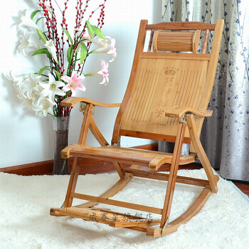 宏科华楠竹摇摇椅休闲椅竹制摇椅逍遥椅老人午休椅健康凉椅靠背躺坐椅