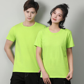 佐奴慕夏季工作服t恤短袖文化衫工装企业团体服装工衣t恤半袖浅绿色s