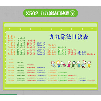 儿童小学生数学2二年级上册口算训练贴纸自粘 %%除法口诀表【除法】
