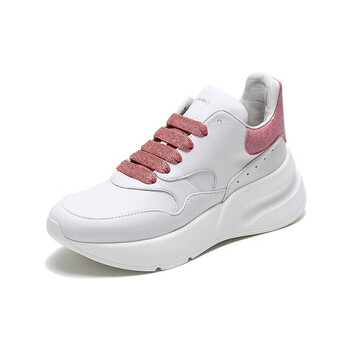 alexander mcqueen亚历山大·麦昆 女士白色粉尾皮革休闲