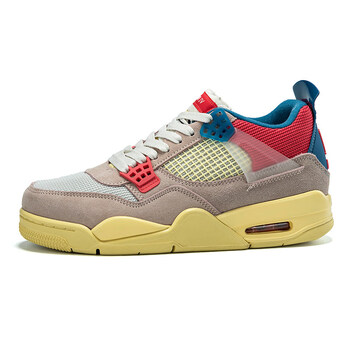 莆田减震气垫跑步鞋男热熔岩白水泥篮球鞋实战运动鞋电母夏 aj4粉红蓝