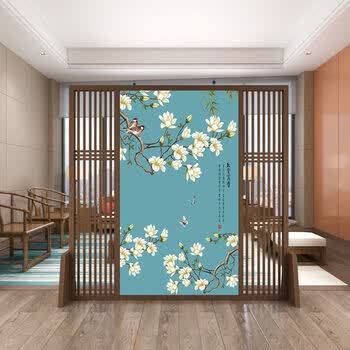 缘古屋新中式屏风隔断墙客厅进入户门实木风水玄关遮挡办公室茶室现代